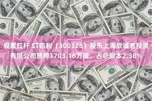 股票扛杆 ST凯利（300326）股东上海欣诚意投资有限公司质押1703.16万股，占总股本2.38%