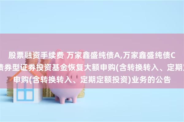 股票融资手续费 万家鑫盛纯债A,万家鑫盛纯债C: 关于万家鑫盛纯债债券型证券投资基金恢复大额申购(含转换转入、定期定额投资)业务的公告