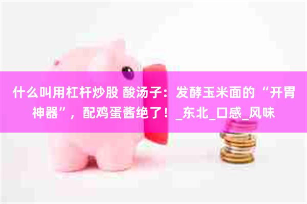 什么叫用杠杆炒股 酸汤子：发酵玉米面的 “开胃神器”，配鸡蛋酱绝了！_东北_口感_风味